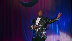 an emcee hosting a baby competition